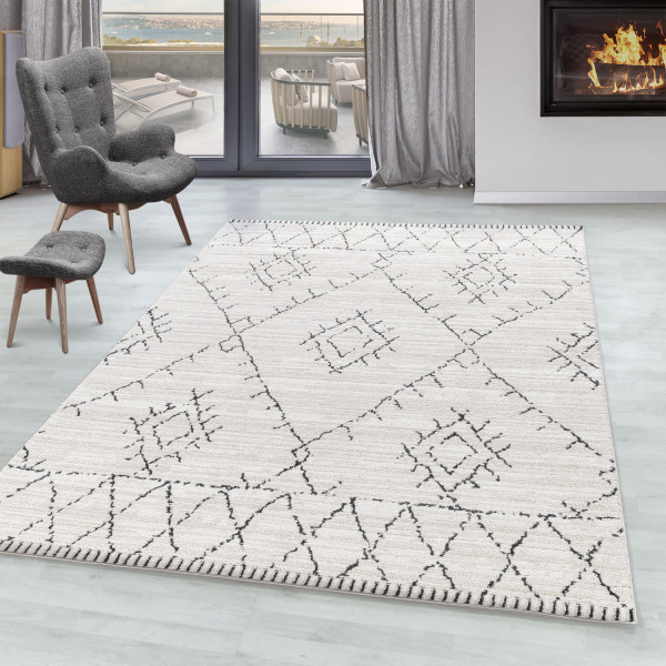 Dywan poliestrowy Berber kremowy 120 cm x 170 cm