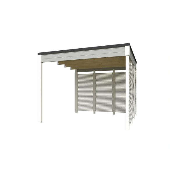 Anbau »Kubus«, (BxLxH): 300 x 300 x 239 cm, carbongrau/weiss