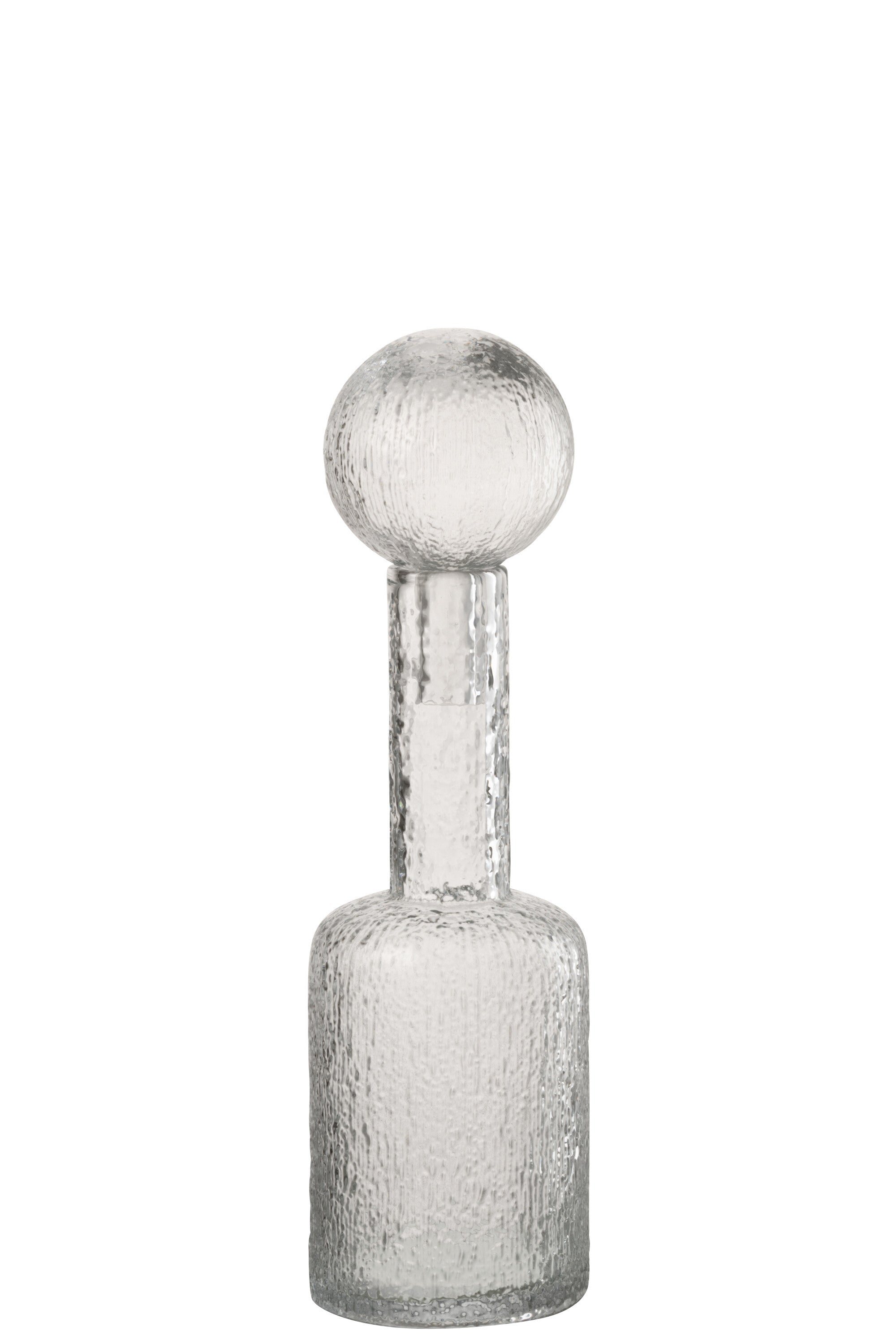 J-Line decoratie Fles Reliëf - glas - transparant - small