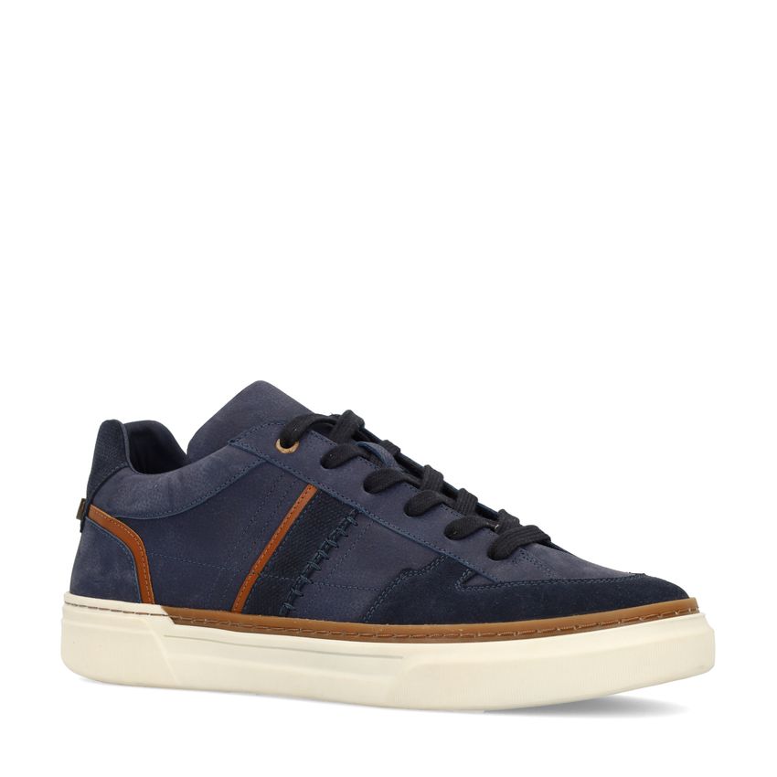 No Stress Blauwe nubuck sneakers