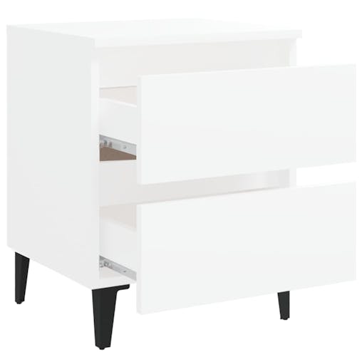 NNEVL Bed Cabinets 2 pcs White 40x35x50 cm Chipboard