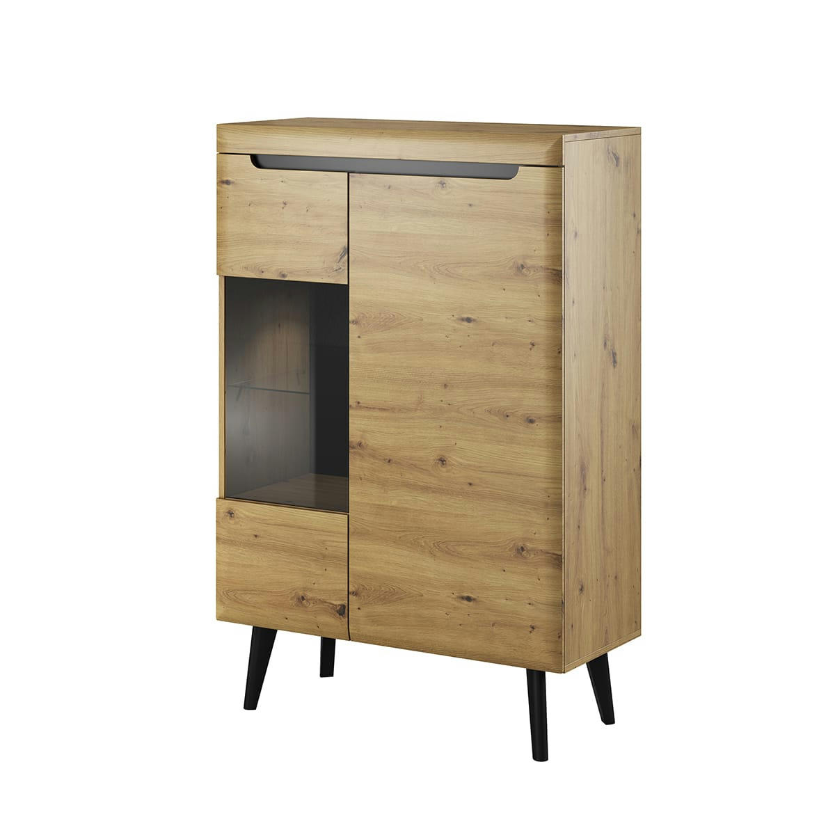 - Vaisselier 2 portes naturel et noir