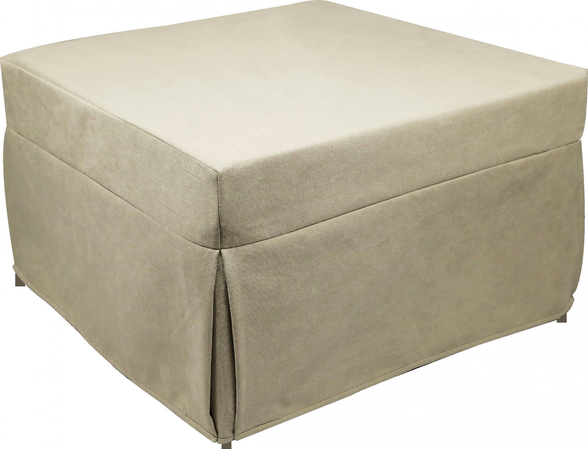 - Pouf convertible en lit en tissu beige