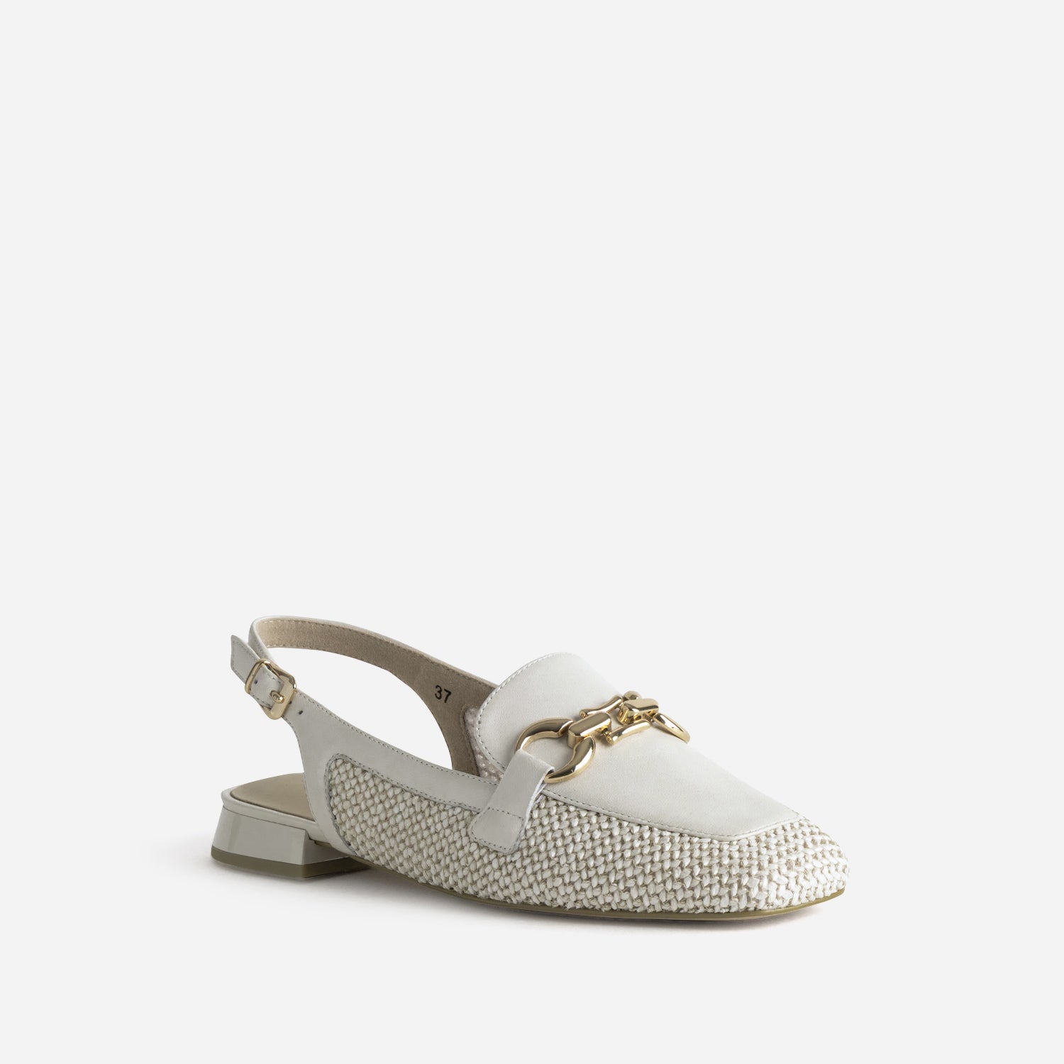 Mocassin slingback CAPRICE écru mesh détail bijou