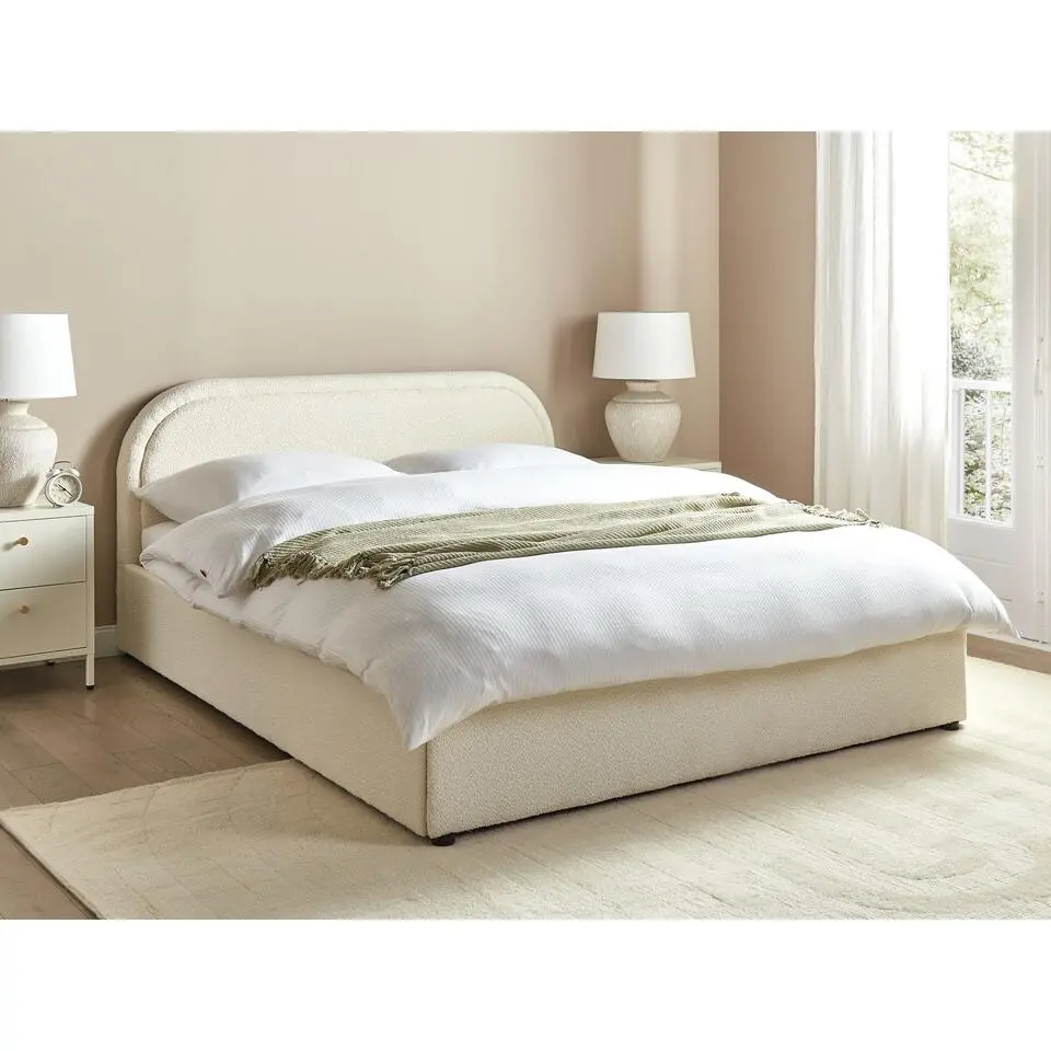QUILLIEN - Bed met opbergruimte - Beige - 160 x 200 cm - Polyester