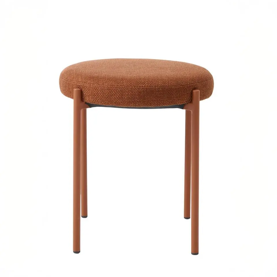 Poef Oranje Stof - 43,5x44x48cm - Pelican