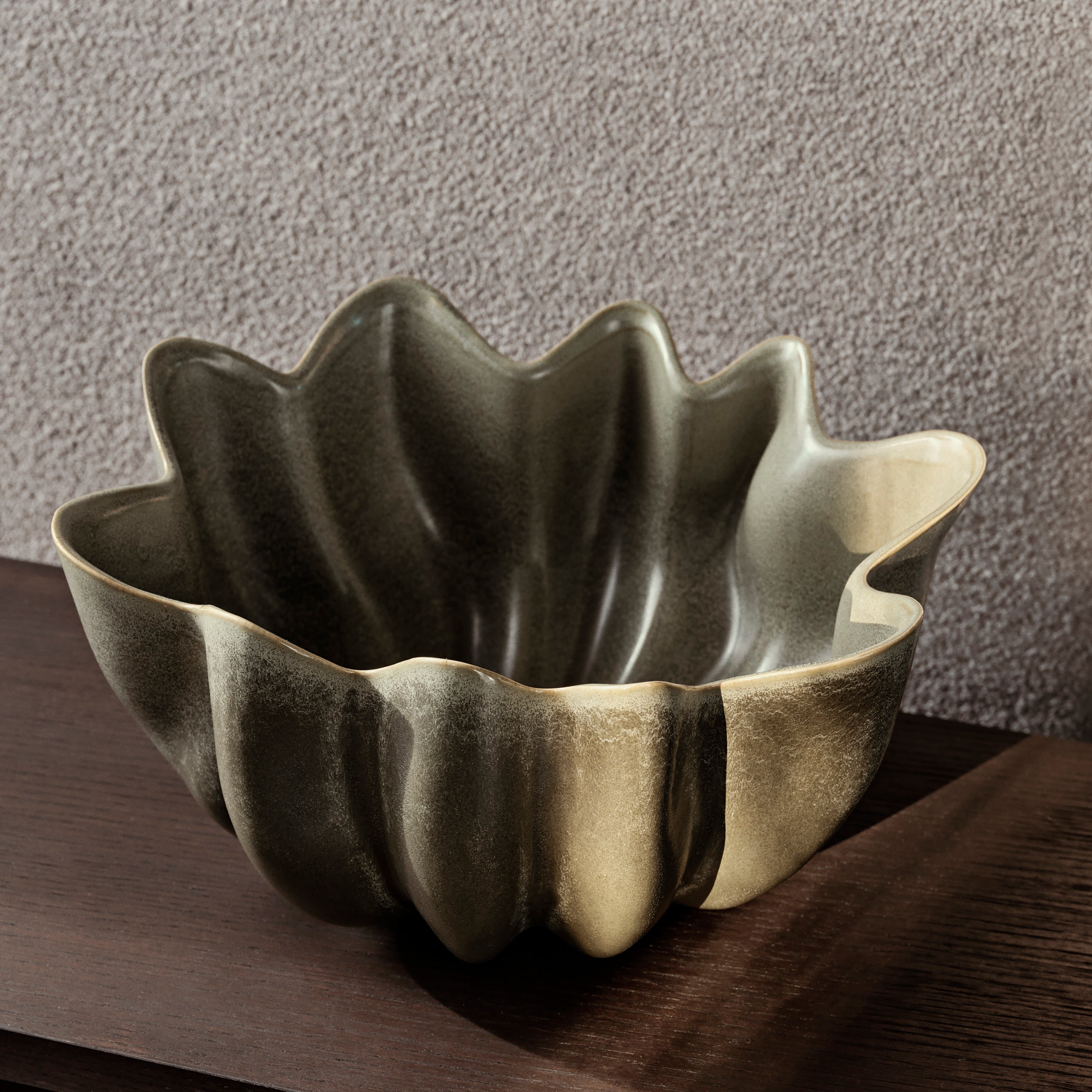 Ferm Living Nium Schaal L - Dark Sage