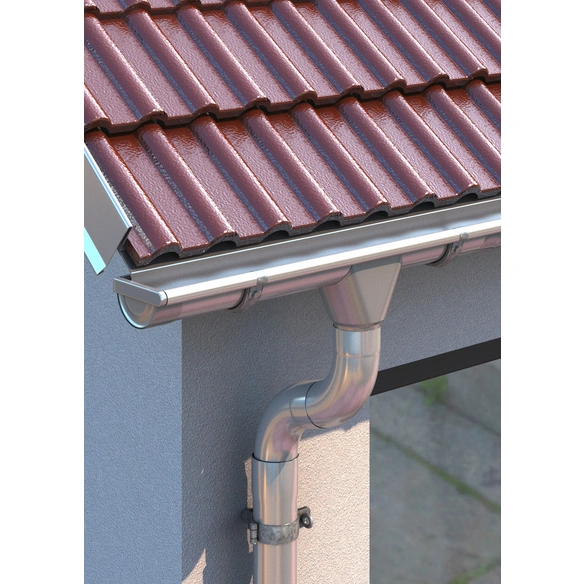 Einhangstutzen »Dachentwässerung«, halbrund, Aluminium