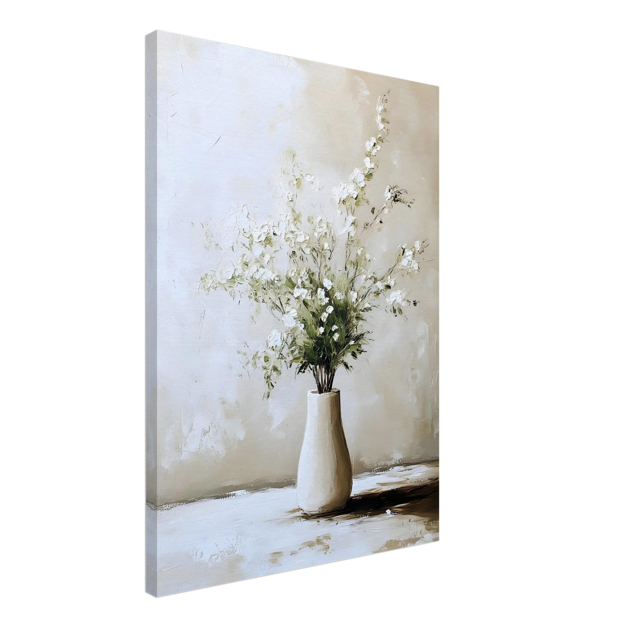Artfulprints Canvas Artistic flowers in a vase canvas - 50x70 cm - Wit