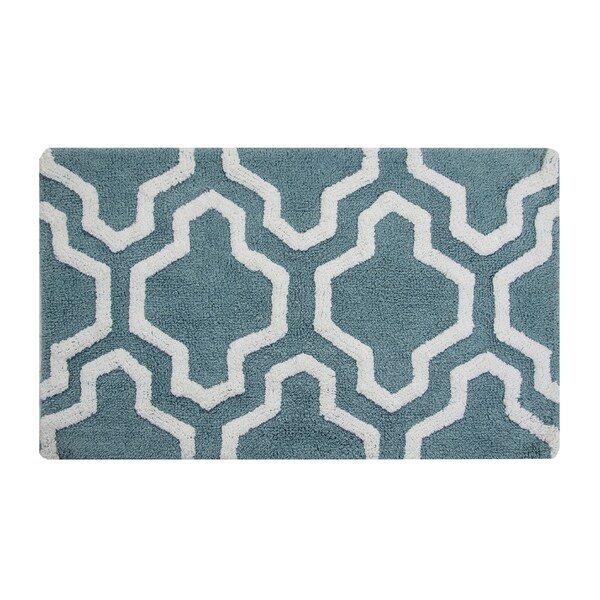 Saffron Fabs Cotton Quatrefoil Bath Rug (Set of 2)