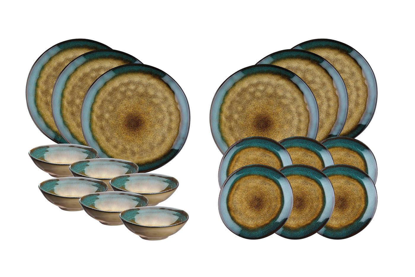 REACTIV - Set vaisselle 18 pièces en grès marron