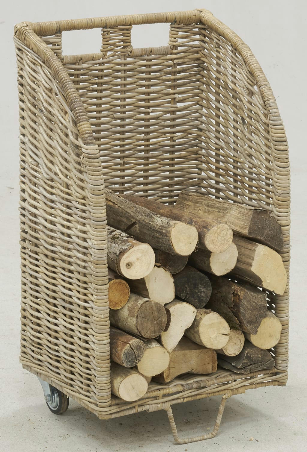 - Chariot à bûches en poelet gris taille M
