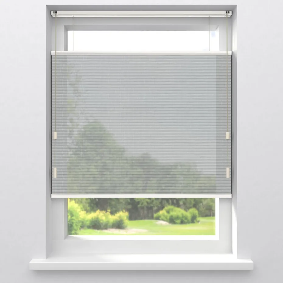 Kwantum Plisségordijnen | Fenstr Dubbel Plisségordijn Lou  Transparant Naturel