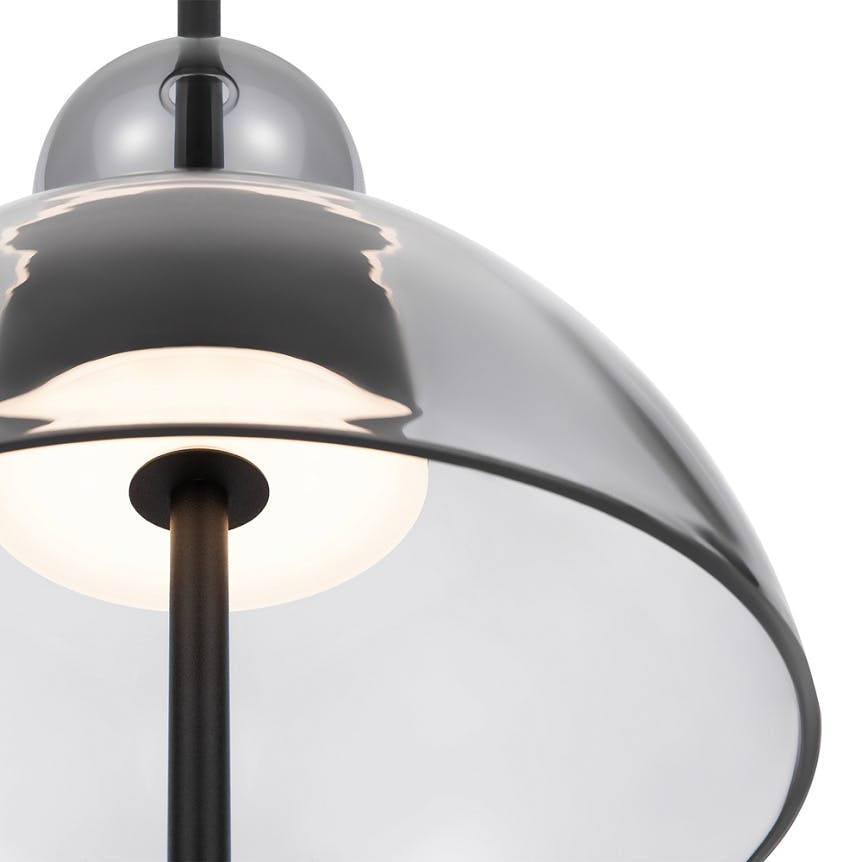 Suspension LED moderne - verre fumé silhouette ronde NORA