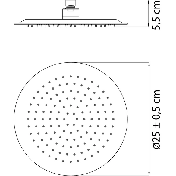 Überkopfbrause »Adara«, chromfarben, rund, Höhe: 75 mm