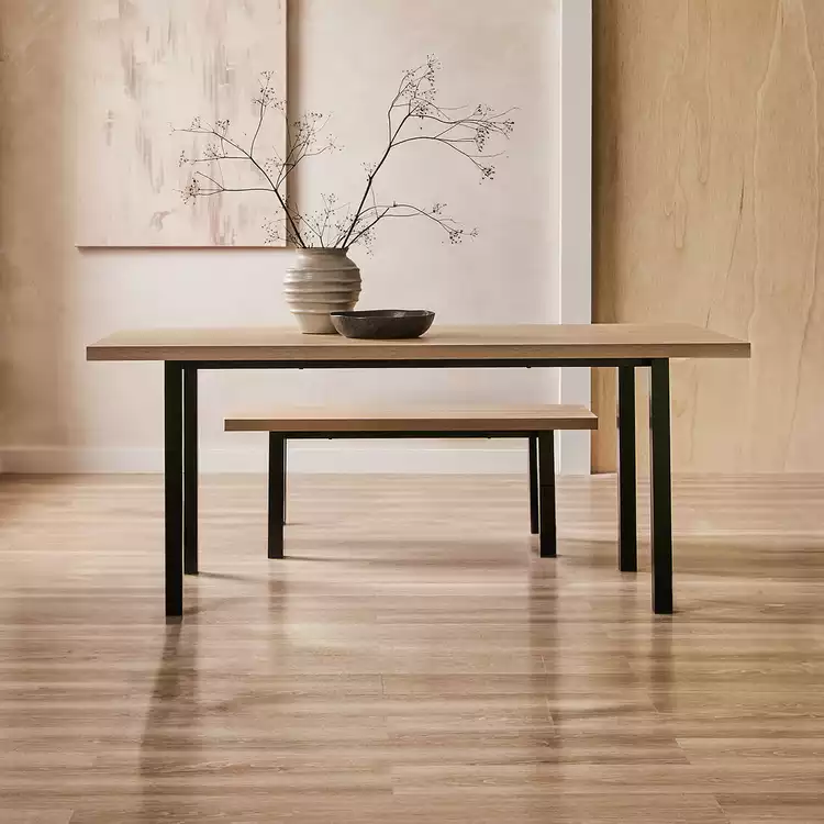 Habitat Zayn Wood Effect Dining Table - Birch