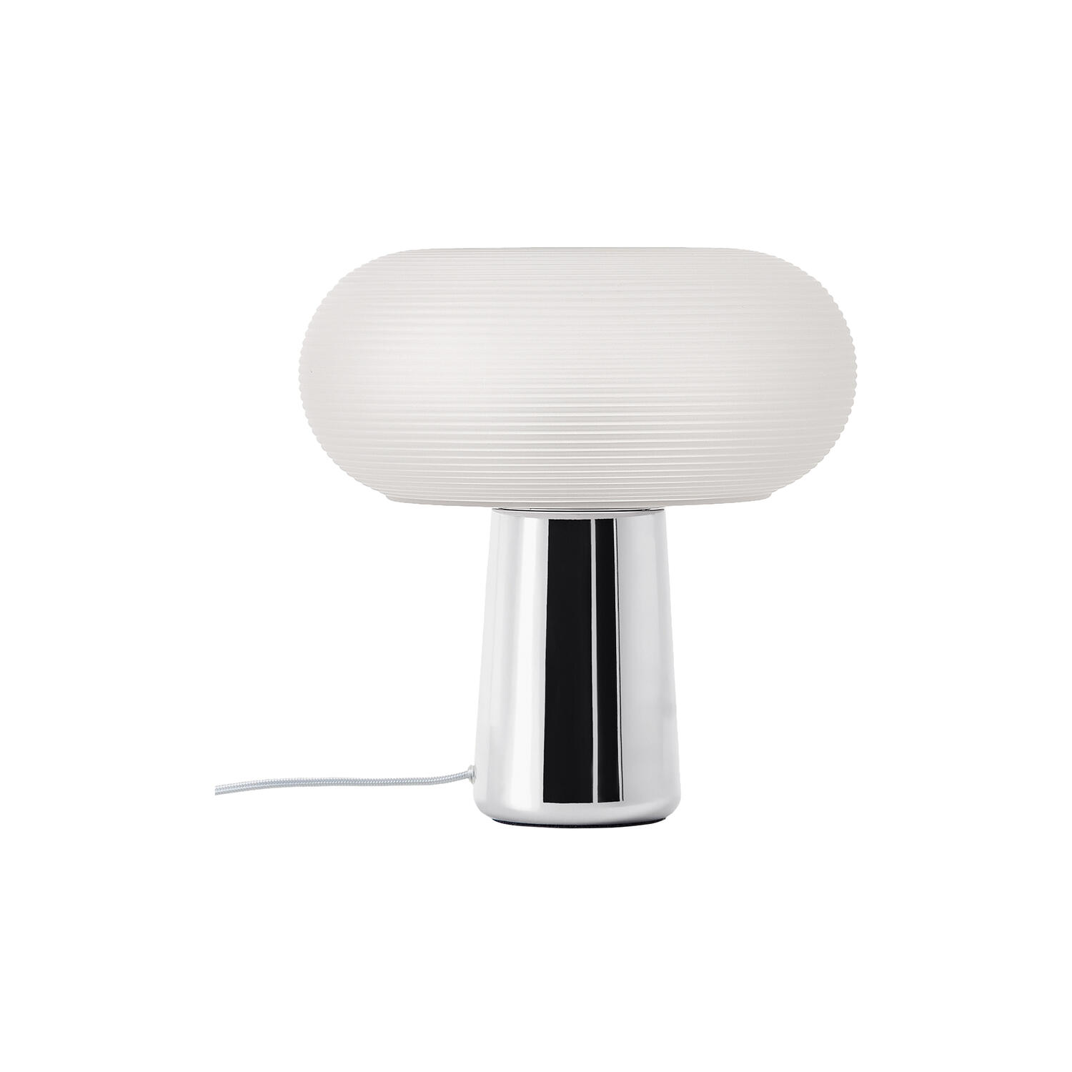Mariella Table Lamp with Metal Base, chrome/white