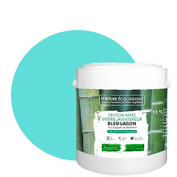 Bleu Lagon Peinture interieur exterieur aspect mat Natura - Bleu Lagon - 2.5L