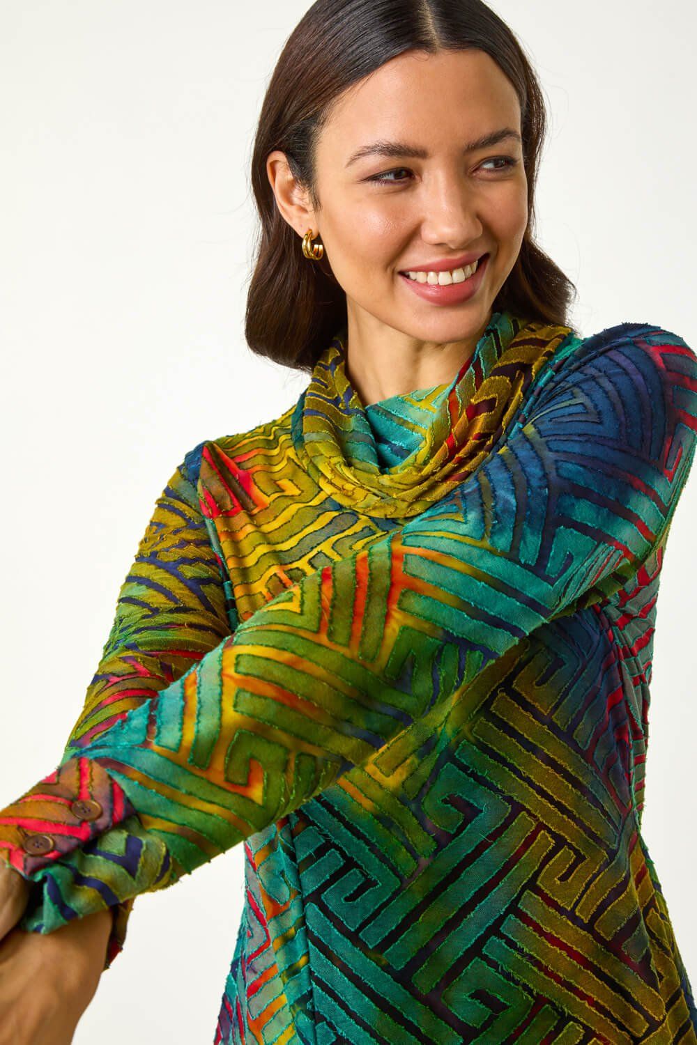 Roman Geometric Textured Tunic