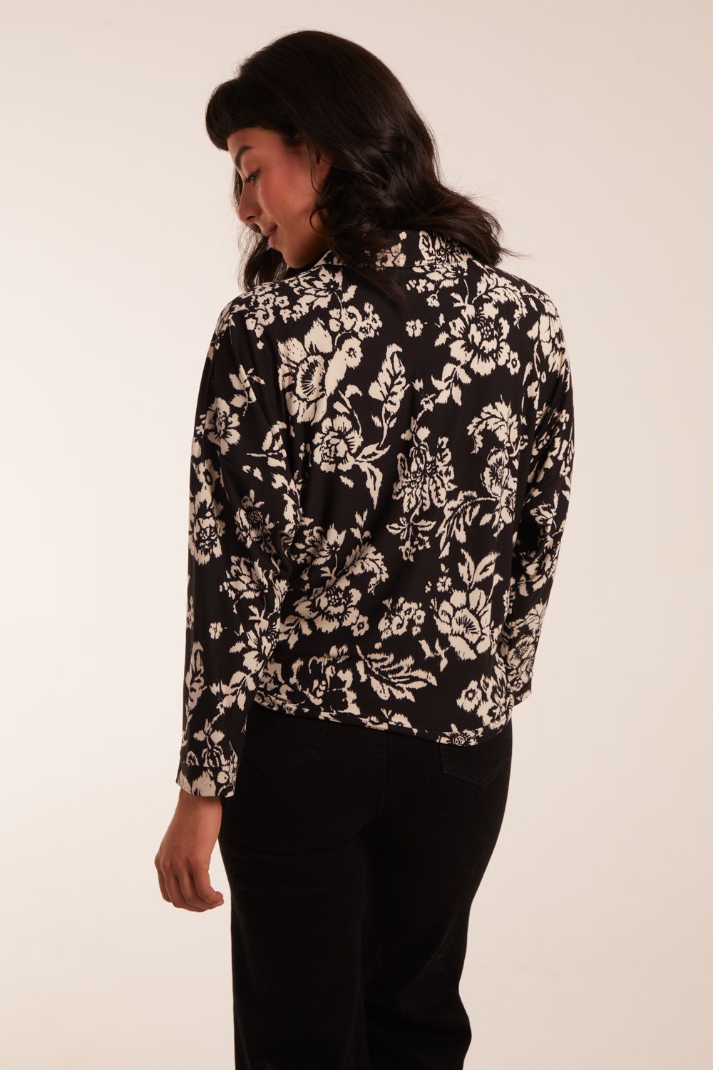 Blue Vanilla Tie Front Oversized Shirt