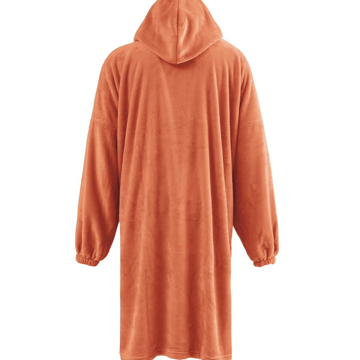 KAPRA - Poncho polaire à capuche doux & chaud  corail Taille Unique