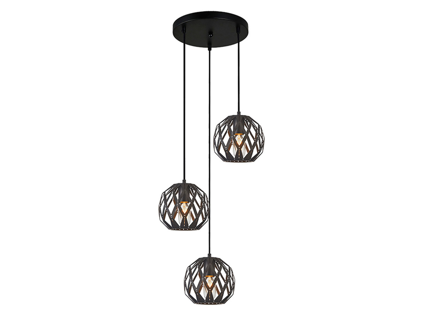 Lampa wisząca Hilo 3-punktowa stalowa czarna