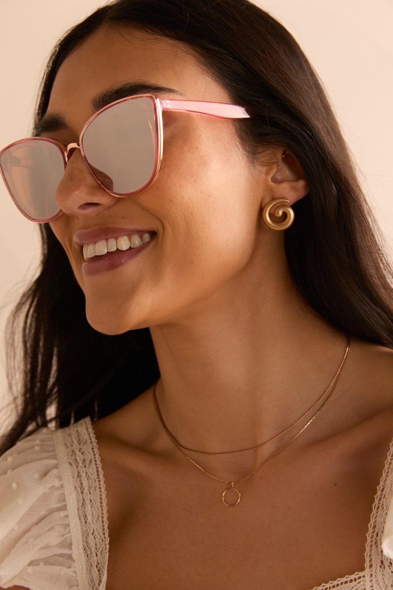 Susan Lens Over Frame Cat Eye Sunglasses