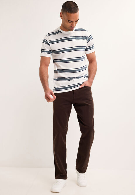Mens Chocolate Brown Straight Leg Jeans