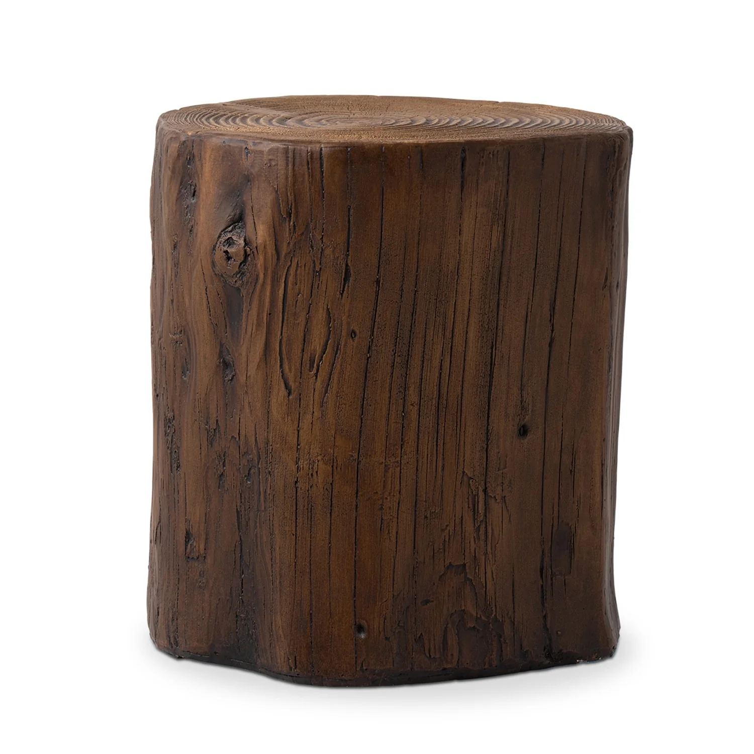 COSIEST Outdoor Wood Tree-Trunk End Table