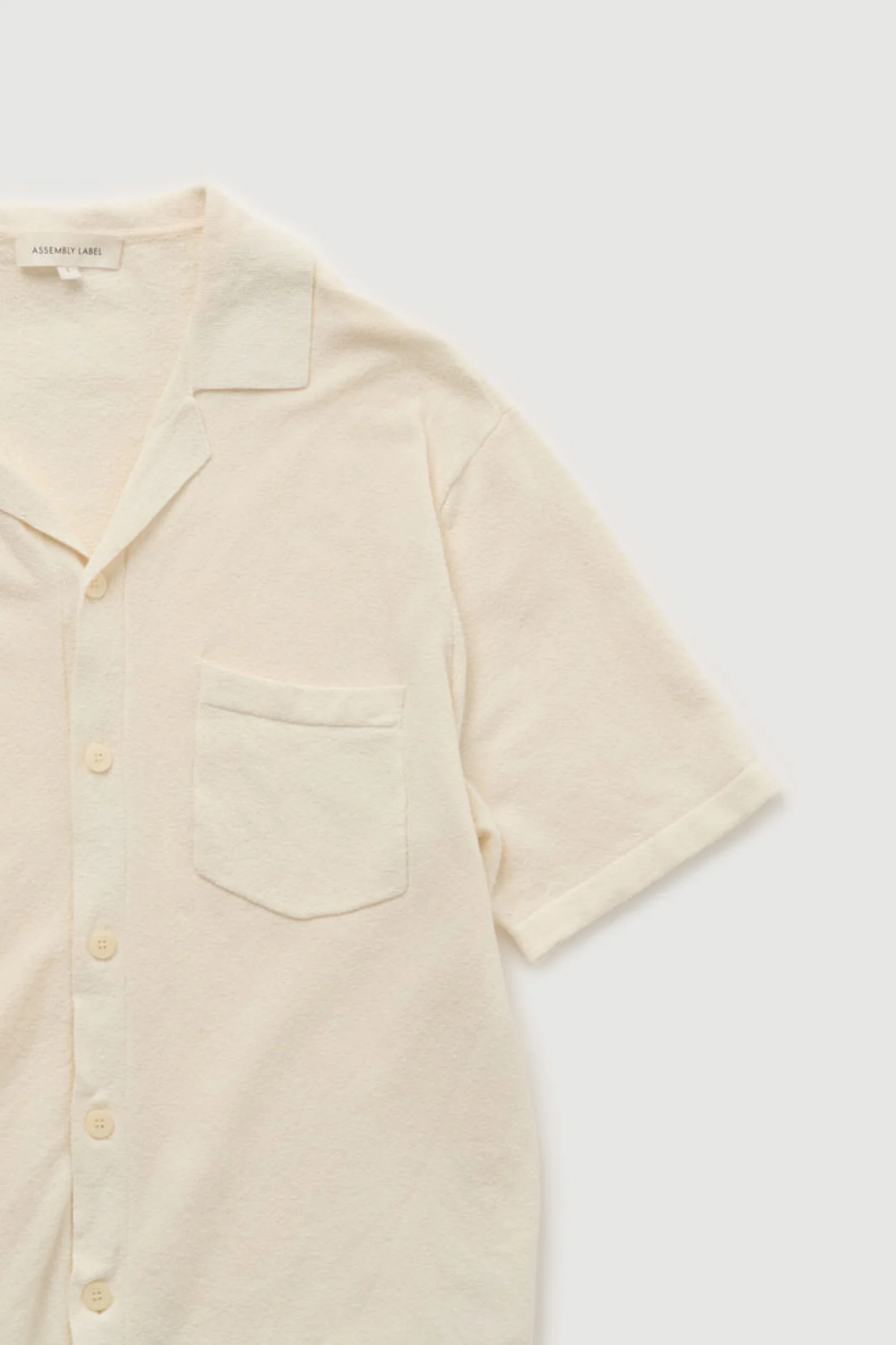 Re-Worn Mens Cotton Blend Textured Short Sleeve Shirt