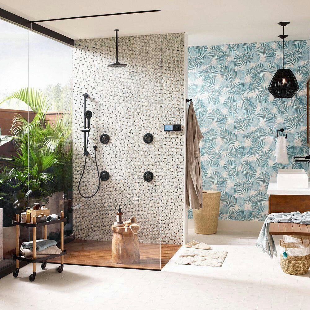 Moen U by Shower U by Shower Smart Home Connected Bathroom Controller, 2-Outlet Digital Wall Mounted, Matte Black