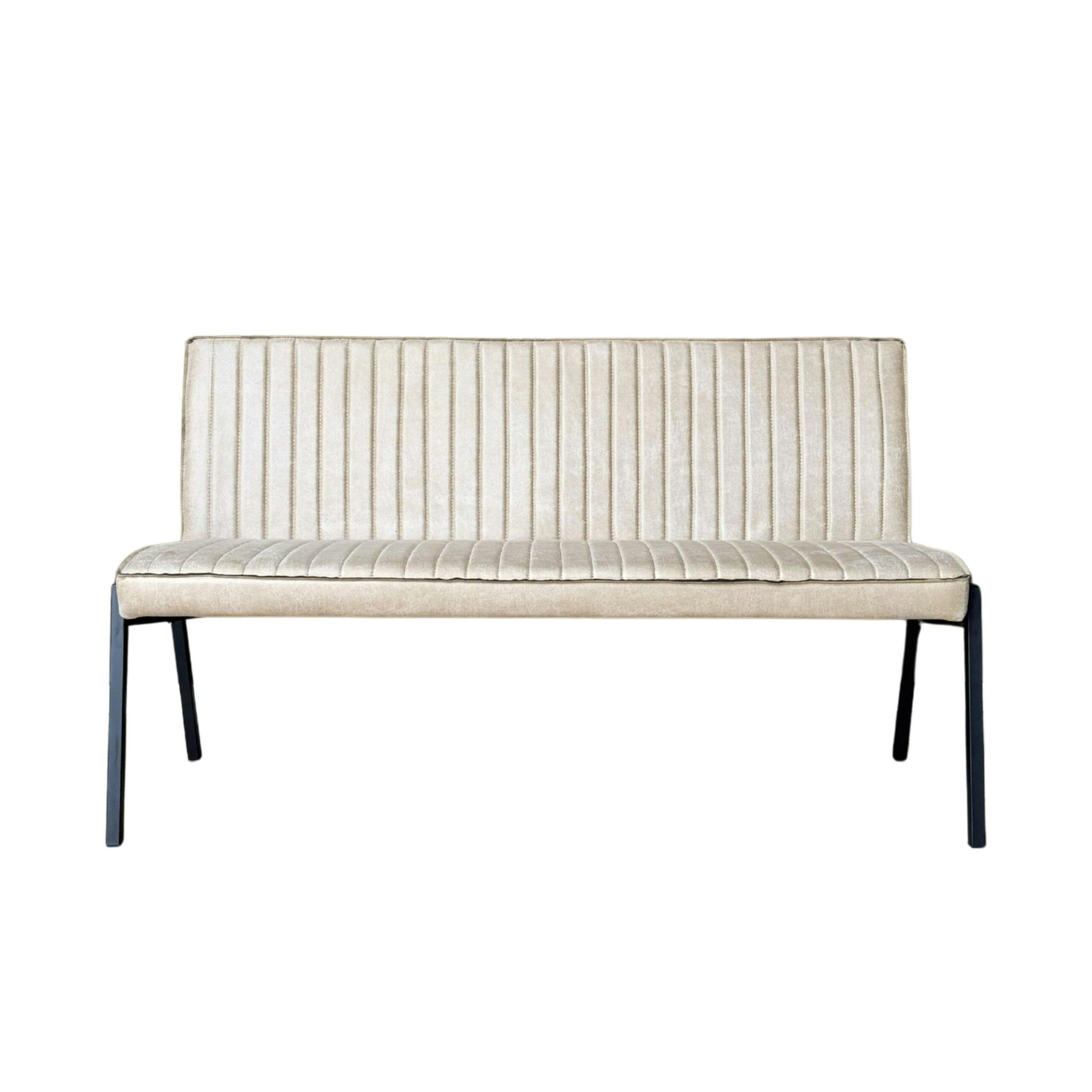 Banc de table à manger beige à bandes 155 cm CORTINA