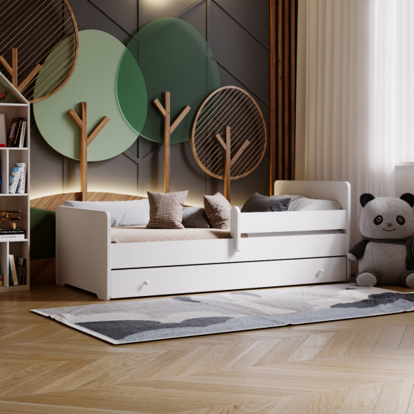 Łóżko dziecięce Max 140x70 białe z szufladą