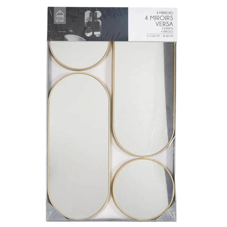 Home Deco Factory spiegel - 4x stuks - 71 x 30 cm - goud