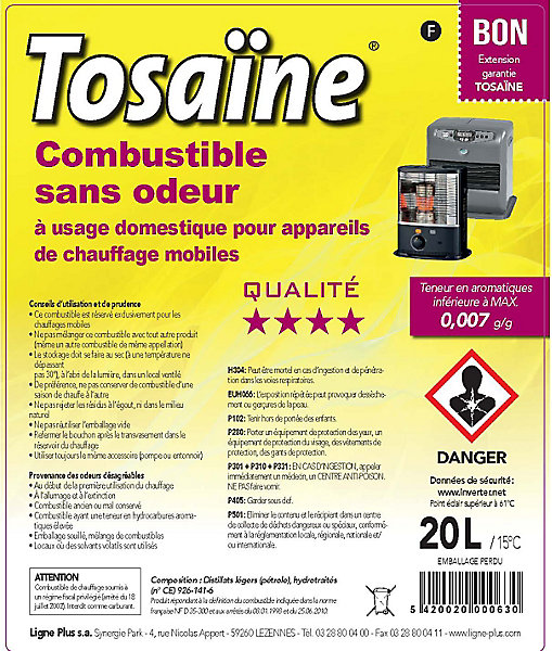 Combustible liquide pour poêle à pétrole Tosaïne 20L