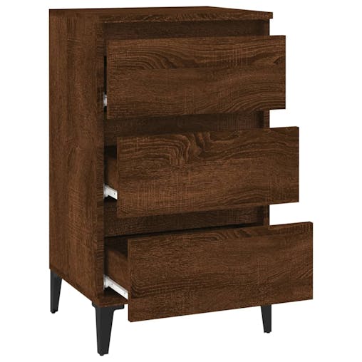 NNEVL Bedside Cabinet Brown Oak 40x35x70 cm Engineered Wood