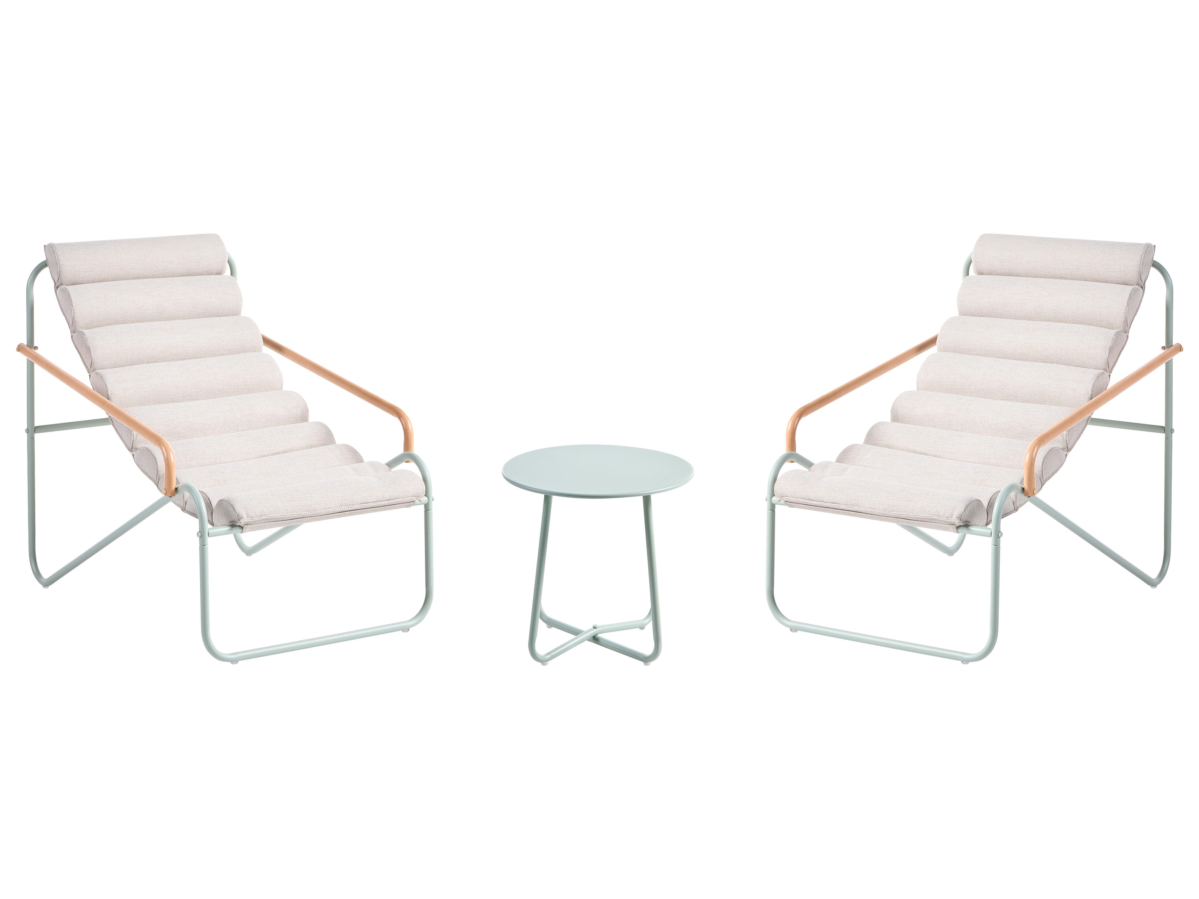 Garden Lounge Set with Table 2 Seater PASTO Metal Mint Green