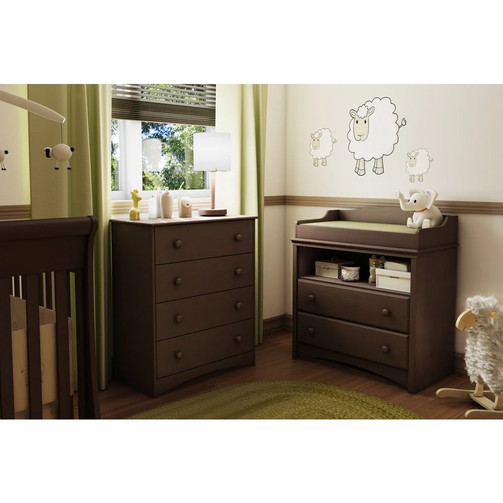 South Shore Angel Changing Table and 4-Drawer Chest Set