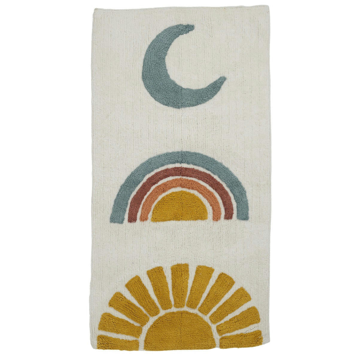 SUNNY - Tapis de bain enfant coton fantaisie écru 60x120cm