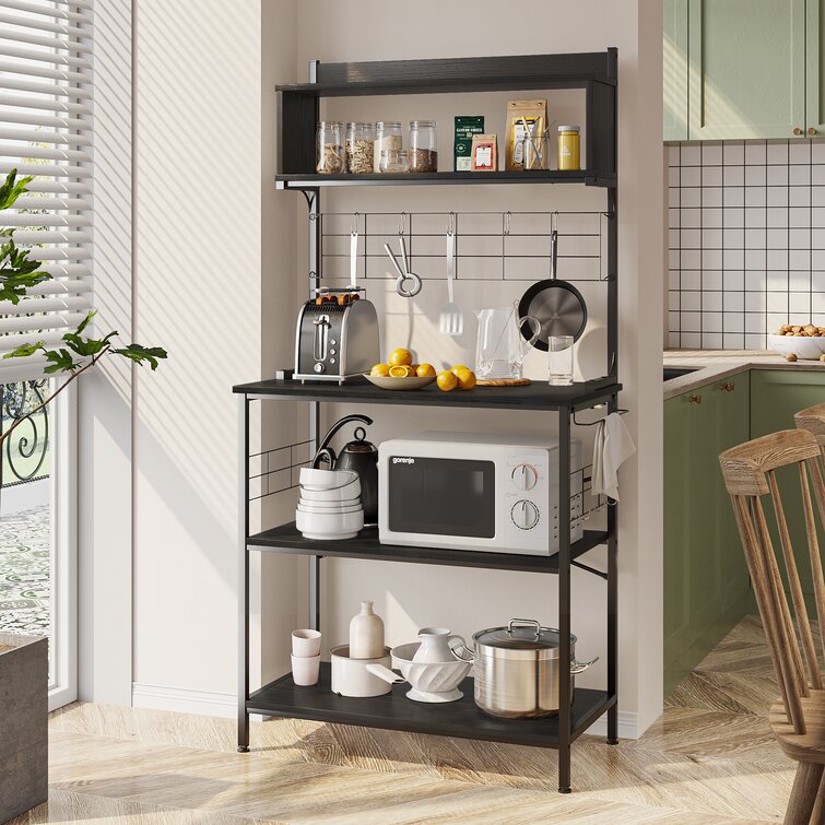 Manzella 31.5'' Steel Standard Baker's Rack with Microwave Compatibility