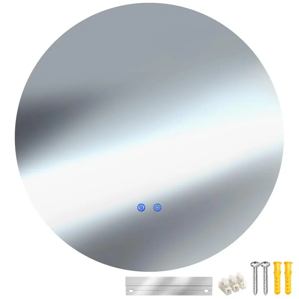 tectake LED-badkamerspiegel Aurora, dimbaar, met 3 lichtkleuren, Wit