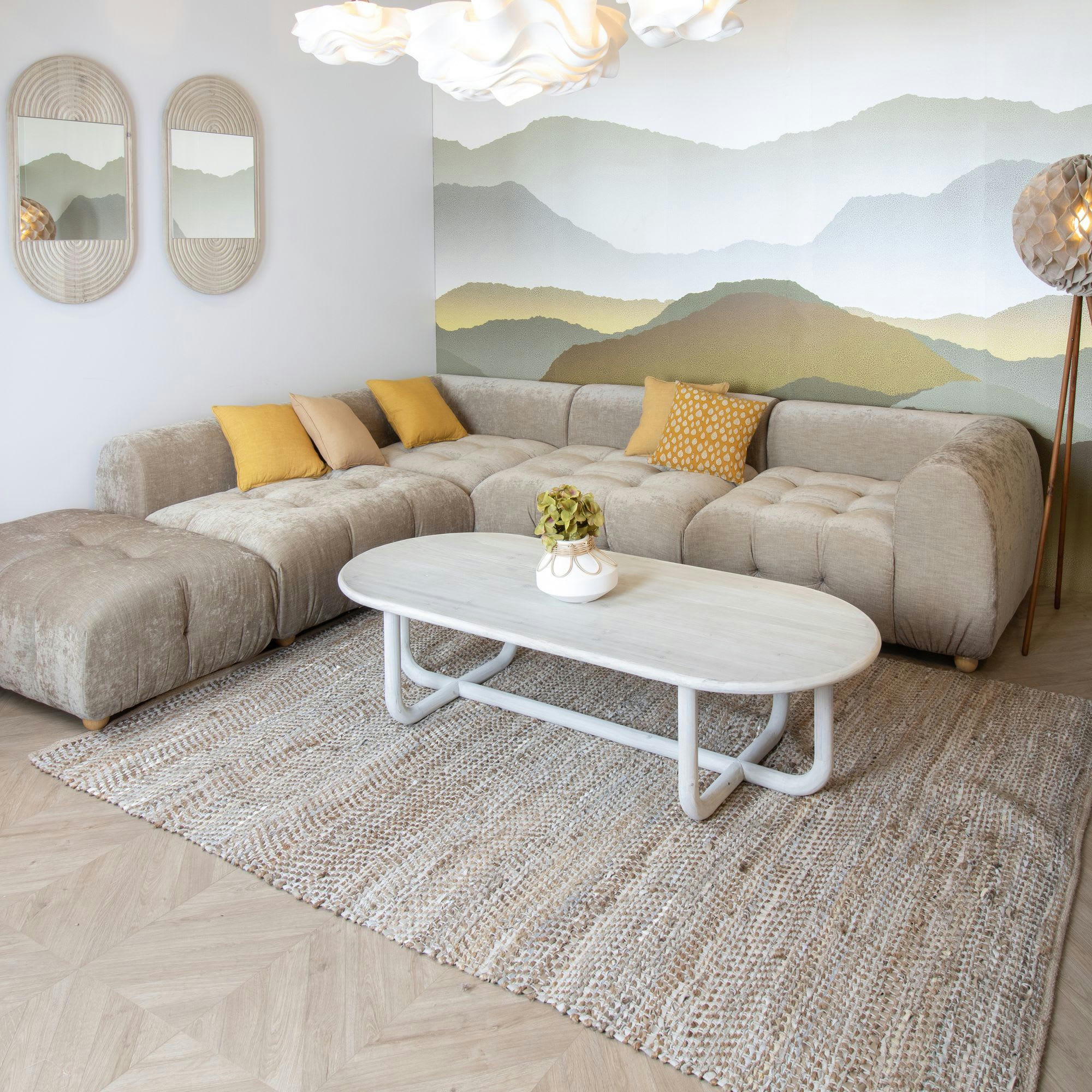 IZMIR - Tapis en coton et cuir recyclé 170x240cm