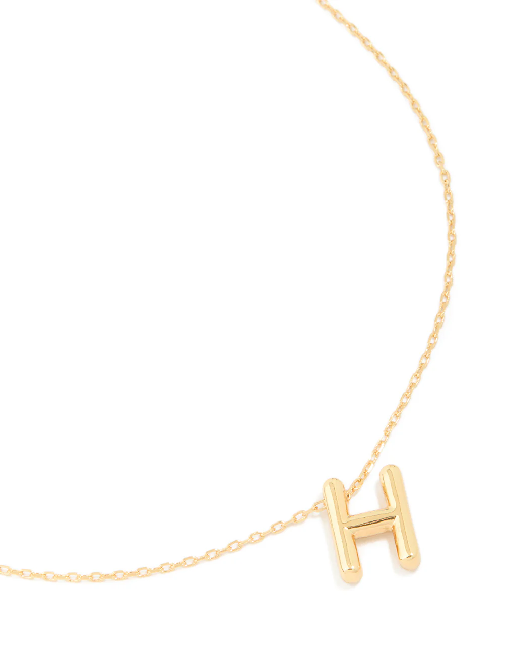 Gold Plated Bubble Letter H Necklace