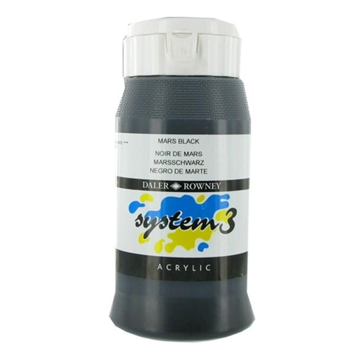 Daler-Rowney System 3 Mars Black Acrylic Paint 500ml