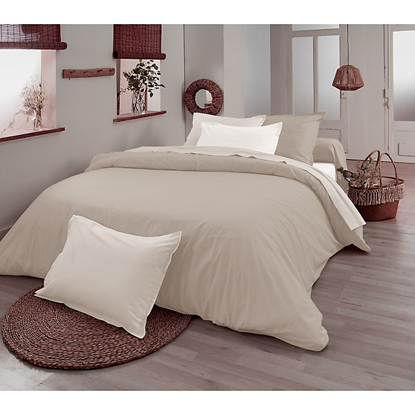 Drap plat en 100% coton biologique (240x300 cm - Ficelle)
