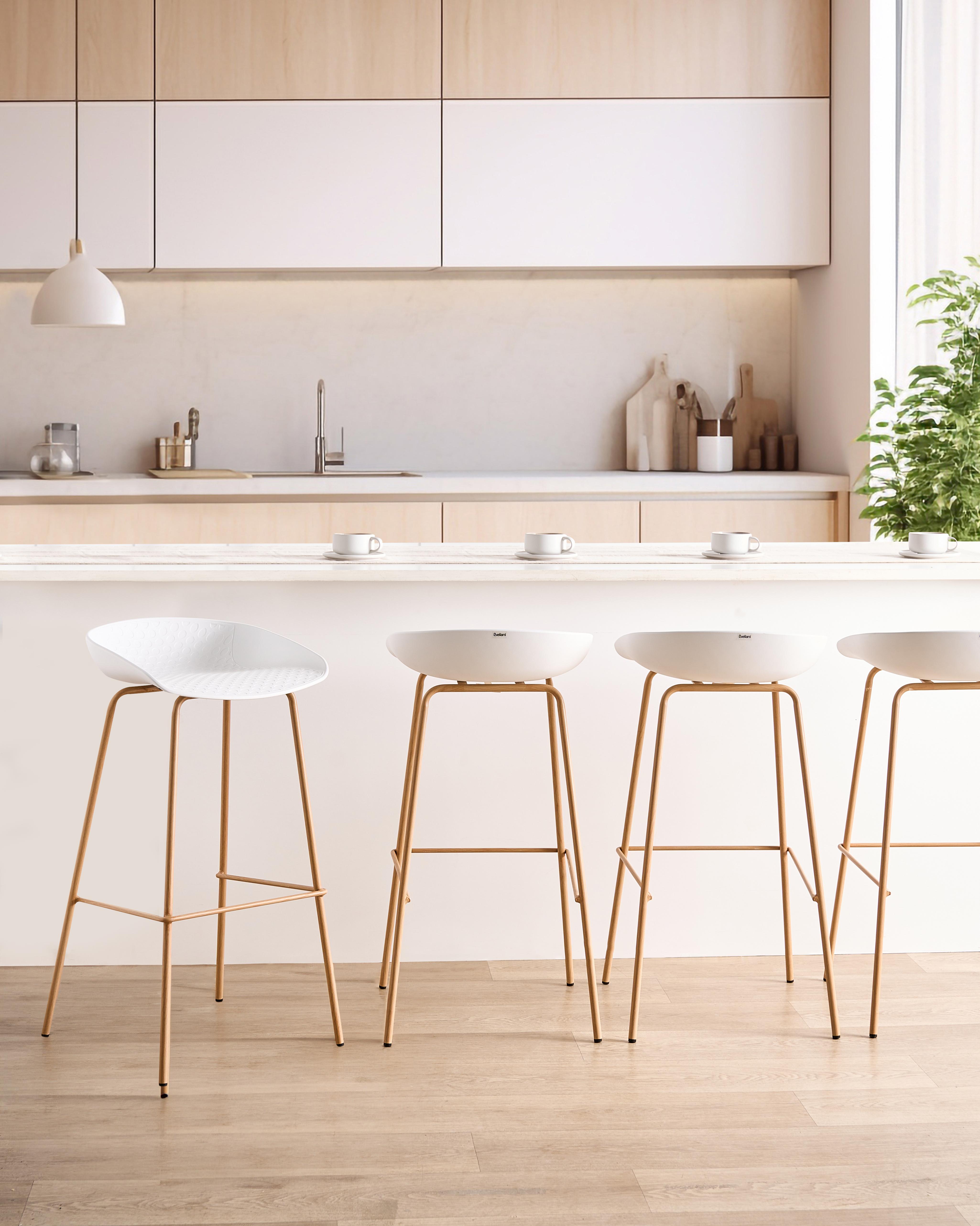 Set of 4 Bar Chairs VENLO White