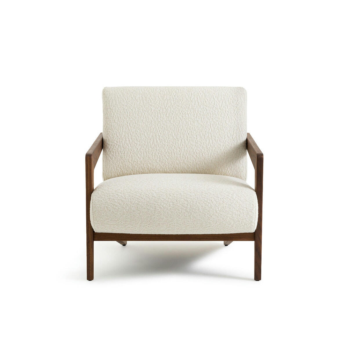 Fauteuil noyer massif et bouclette, Izag