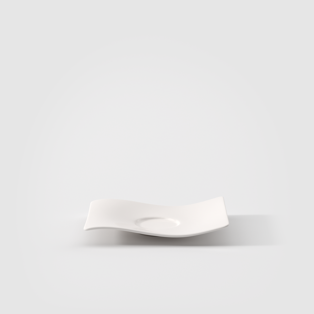 NewWave Coffee cup saucer - White, 7.1'' x 5.8'', Premium Porcelain