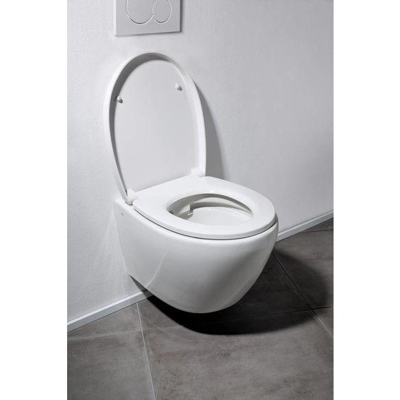 Wand-WC-Set (Wand-WC spülrandlos, WC-Sitz, Befestigungssatz), Keramik, weiß
