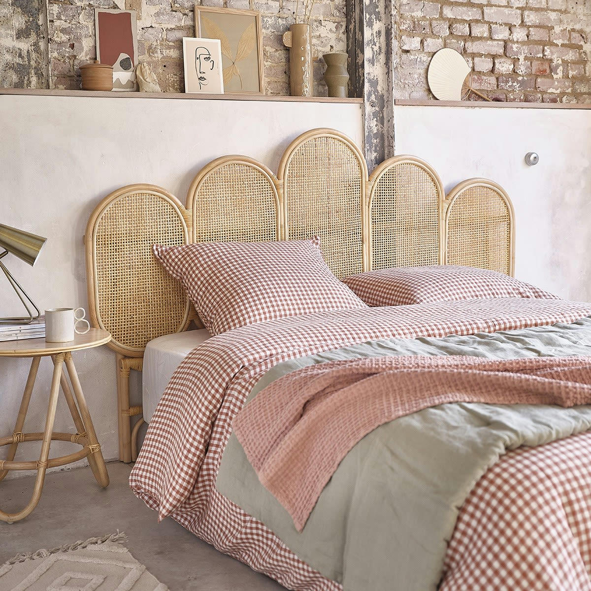 JANE - Tête de lit en rotin et cannage L160